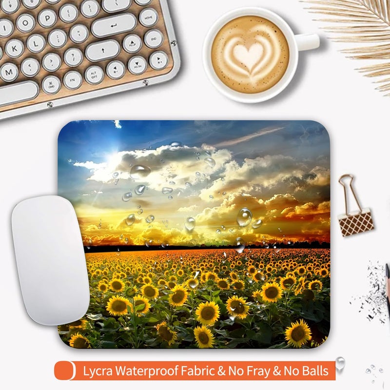 Armanza Square Mouse Pad Sunflower, Personalized Premium-Textured Custom Mouse Mat Design, Washable Mousepad Cloth, Non-Slip Rubber Base Computer Mouse Pads for Wireless Mouse - Image 3